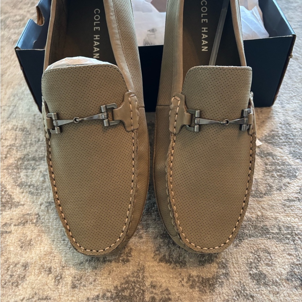 Cole Haan Men's Brown Perforated Loafers